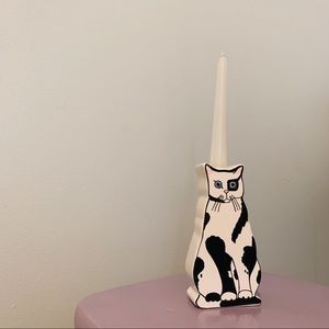 Vintage Cat Candlestick Holder Andrea West